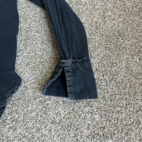 Pilcro by Anthropologie Black Button Up Twisted Tux Shirt, Size XS - Picture 7 of 12